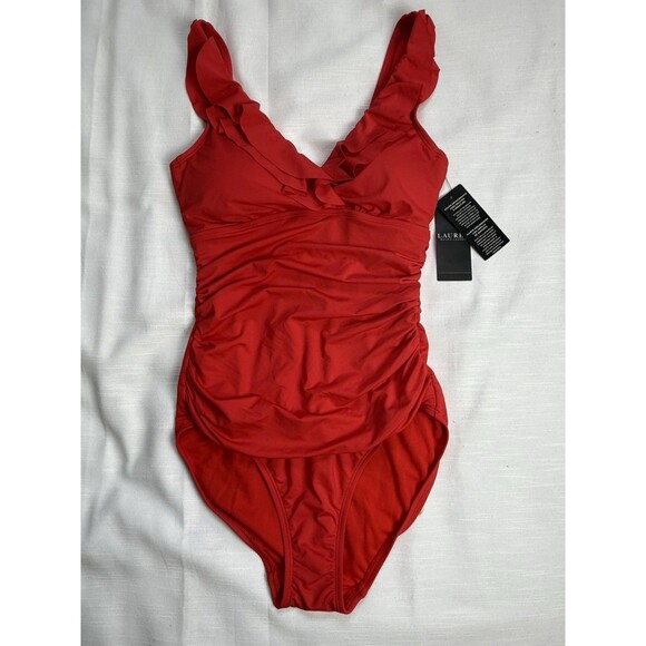 Lauren Ralph Lauren Beach Club Slimming Underwire One Piece Swimsuit Sz 6 New - Picture 2 of 10